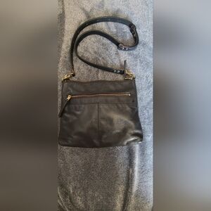 Fossil Large Fiona Black Leather Crossbody Bag